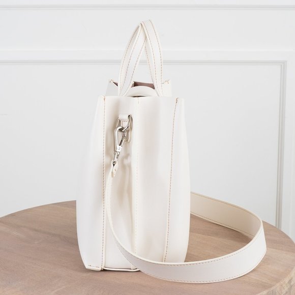 😍The Stella Genuine Leather Satchel Bag - Chalk - Picture 6 of 11